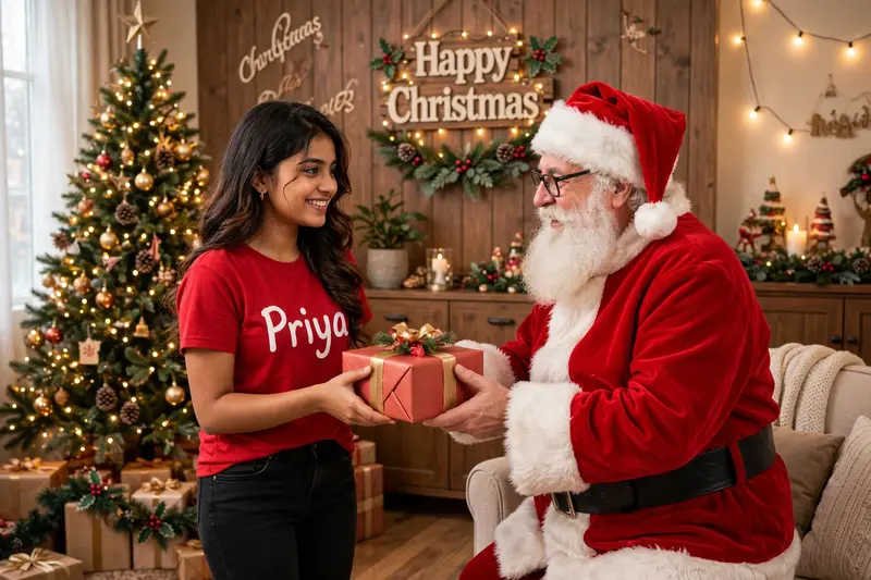 Christmas Girl Santa Room Prompt