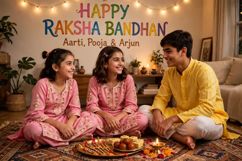 Raksha Bandhan Kids Traditional Outfits Prompt