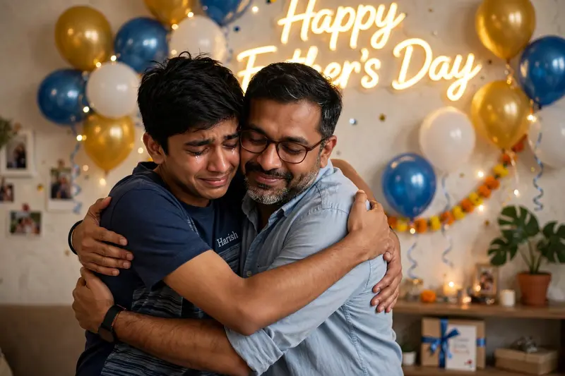 Father's Day Hugging Father Photo Prompt