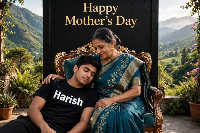 Mother's Day Saree Lap Photo Prompt