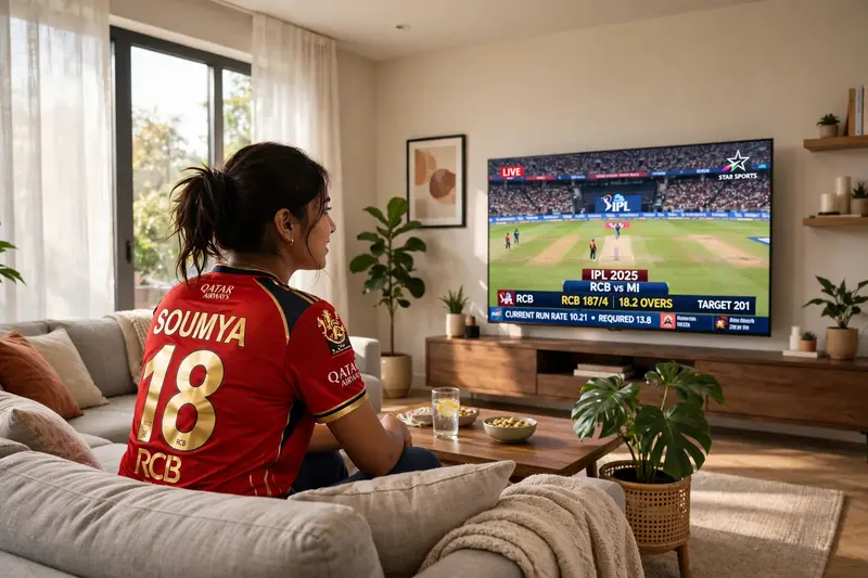 RCB Jersey Girl IPL Match Prompt