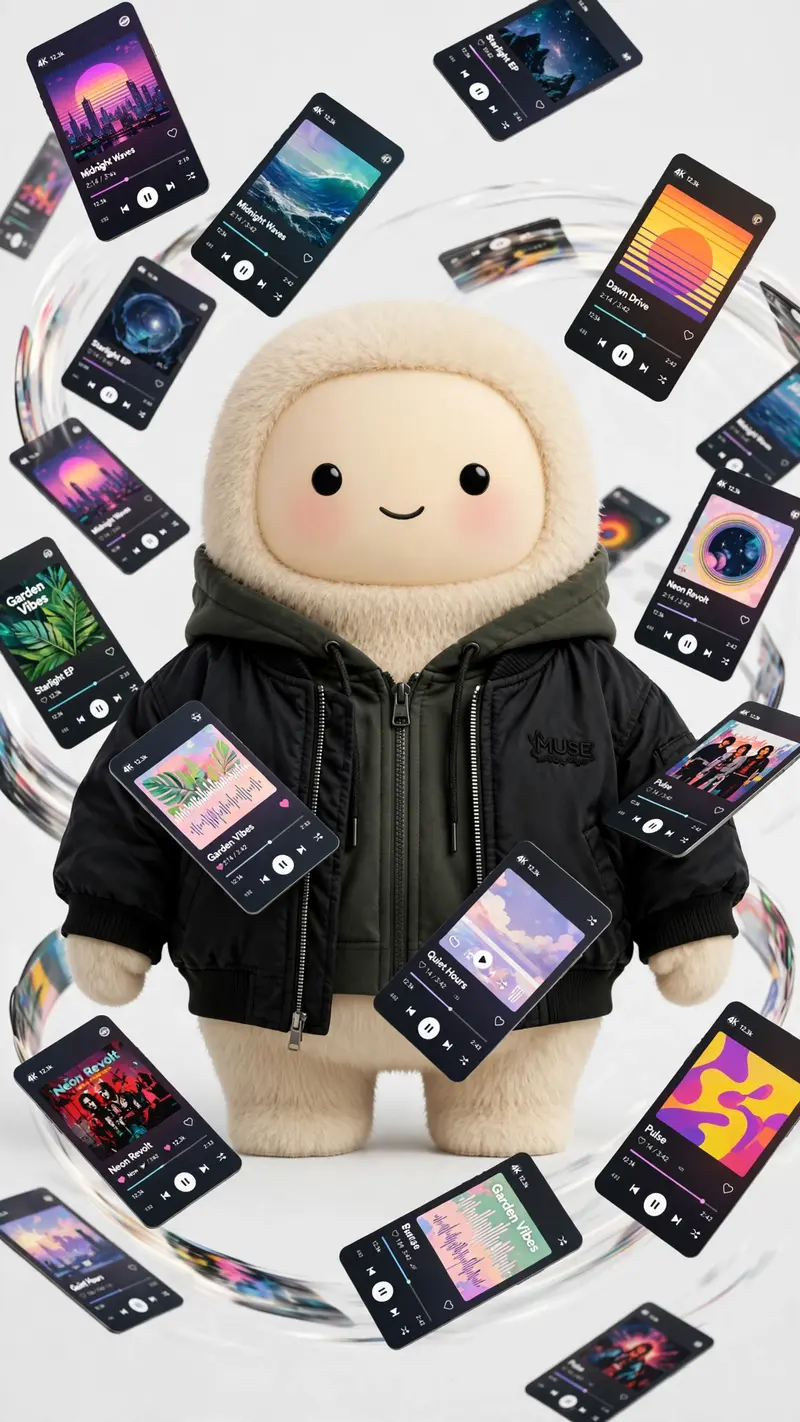 Floating Music Cards