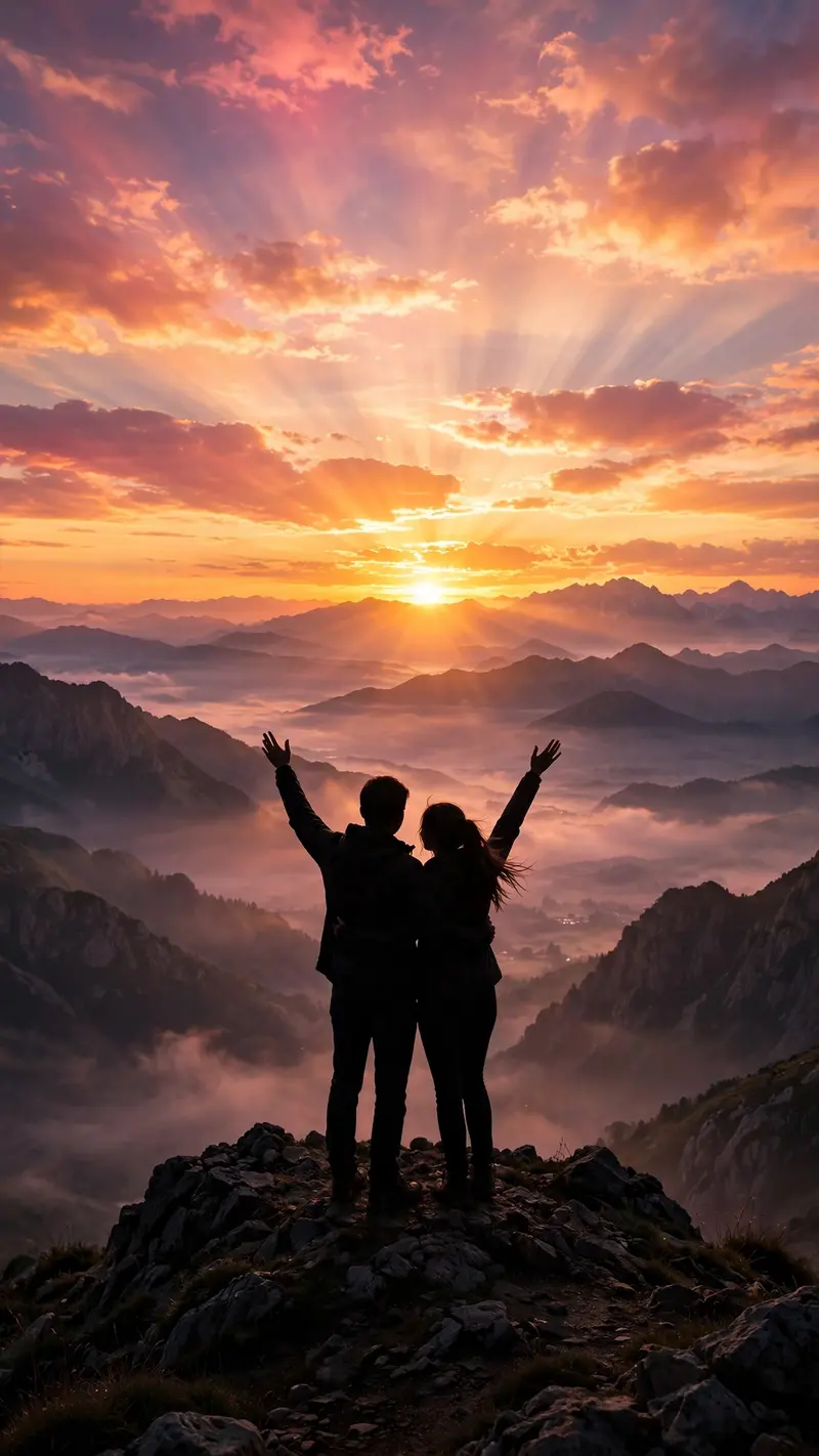 Mountain Sunrise Silhouette