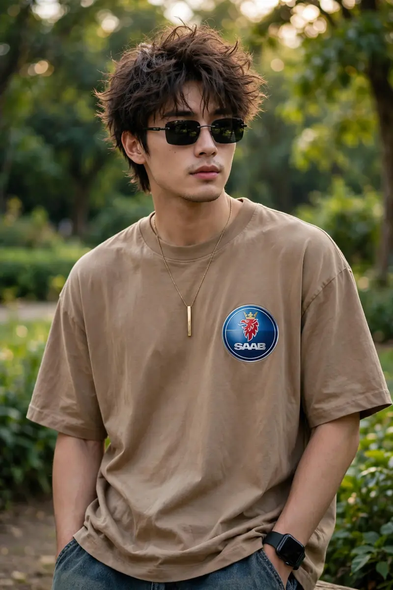 Casual Outdoor Portrait - SAAB Tee & Sunglasses