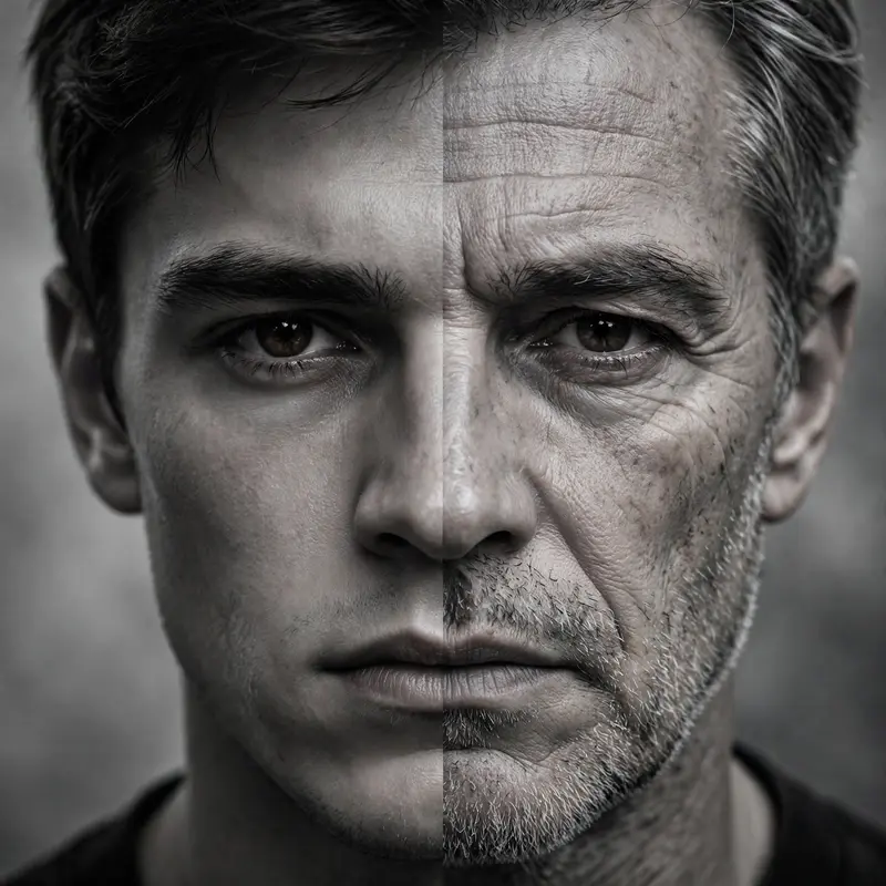 Split-Face Age Portrait