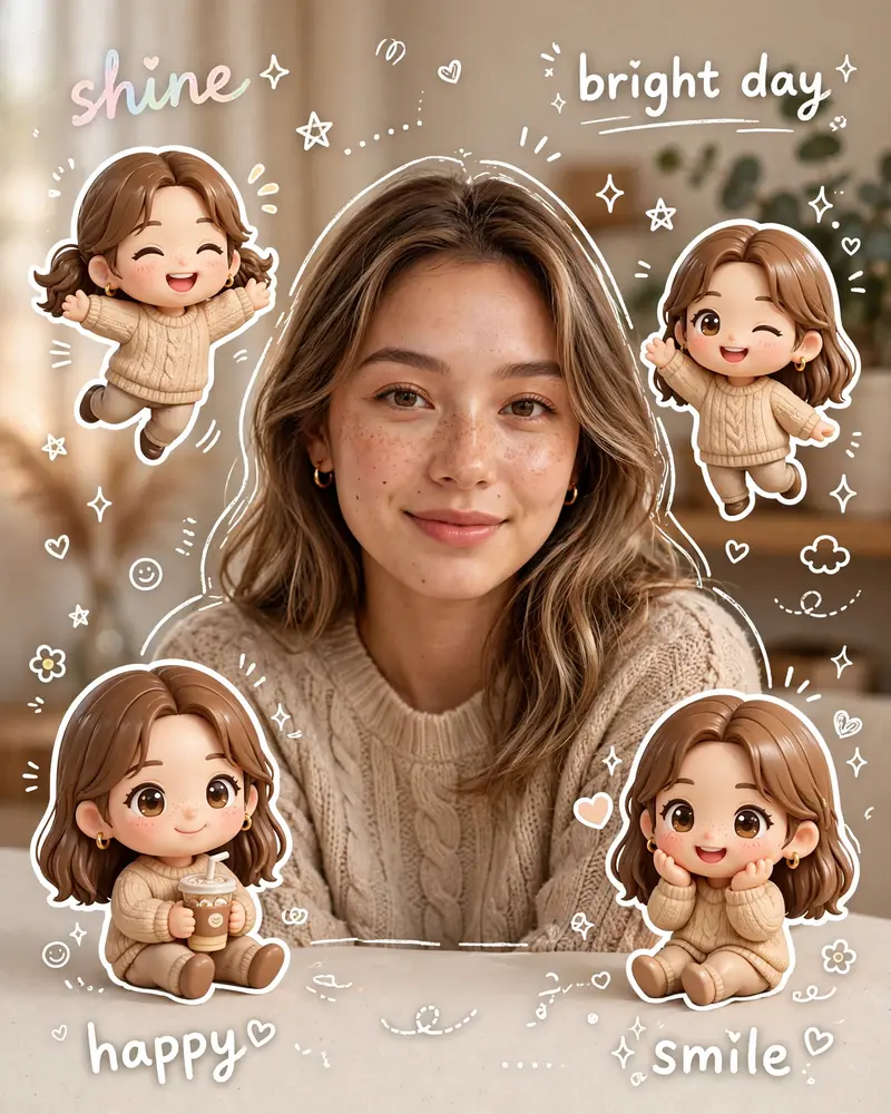 Chibi Mini-Me Sticker Collage