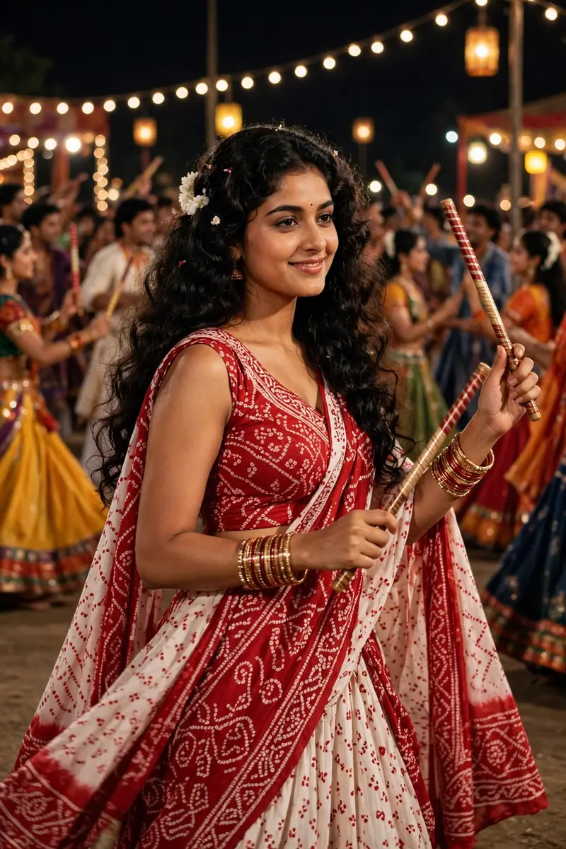 Navratri Garba Lehenga Look