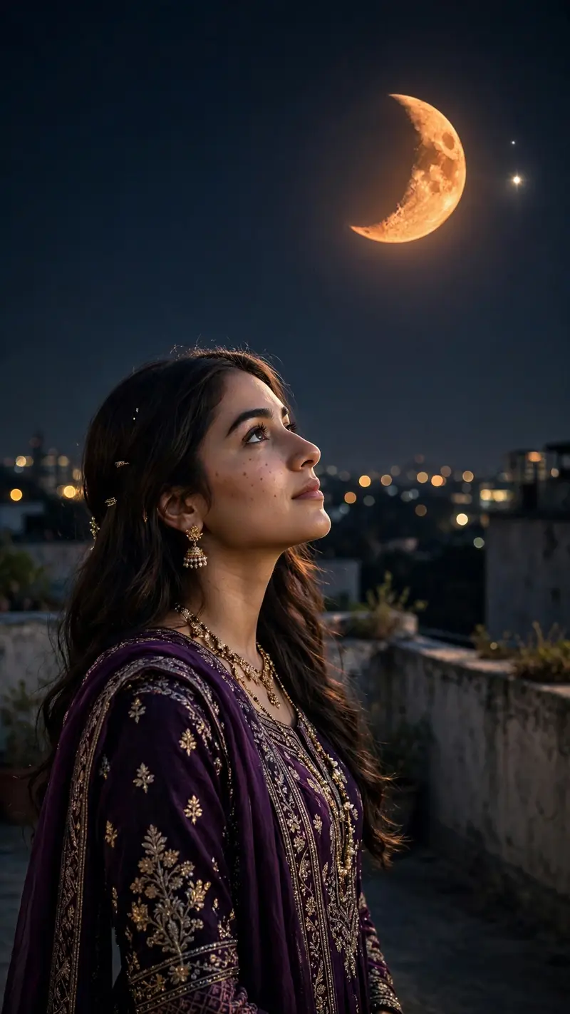Moonlit Rooftop Portrait