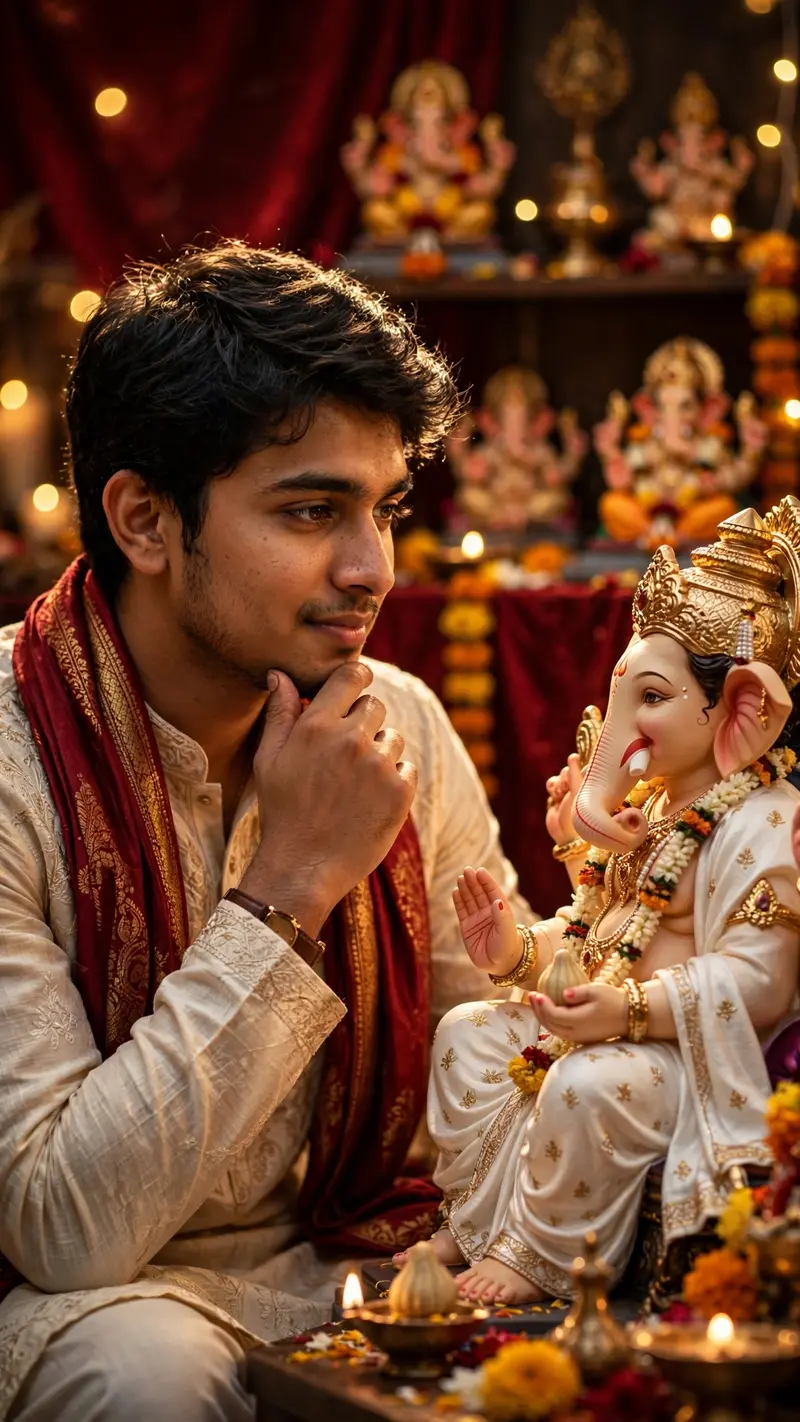 Boy with Ganesh Idol