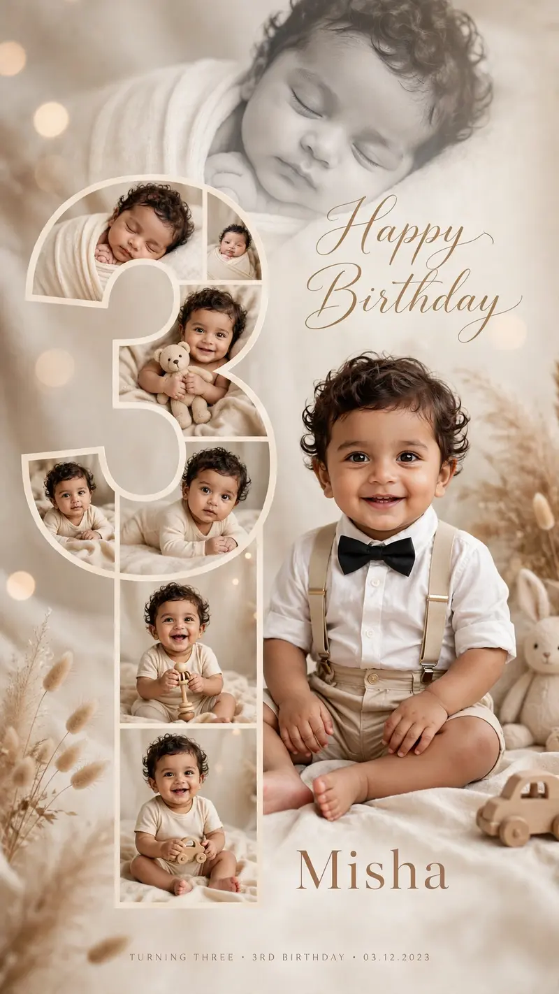 Baby Birthday Collage