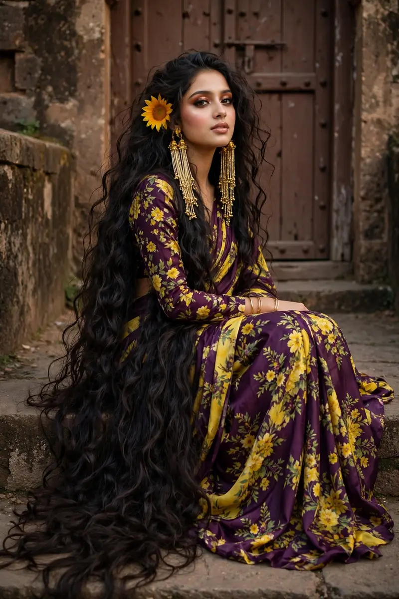 Floral Saree Portrait