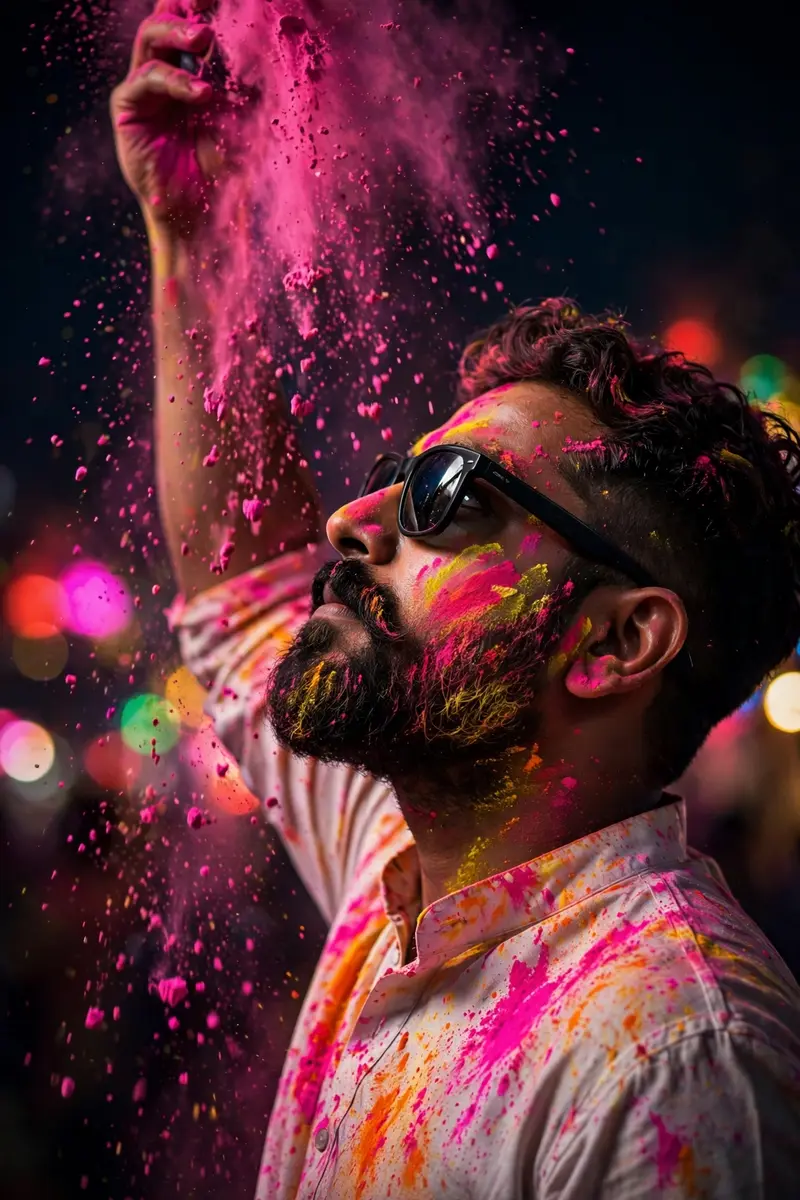 Holi Night Portrait