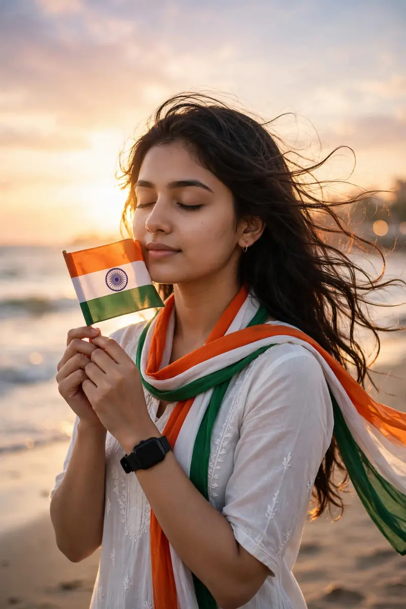Republic Day Beach Girl
