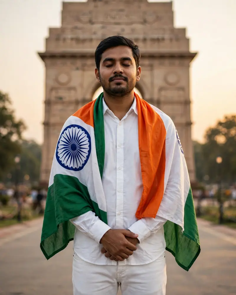 Tricolor Shawl Portrait