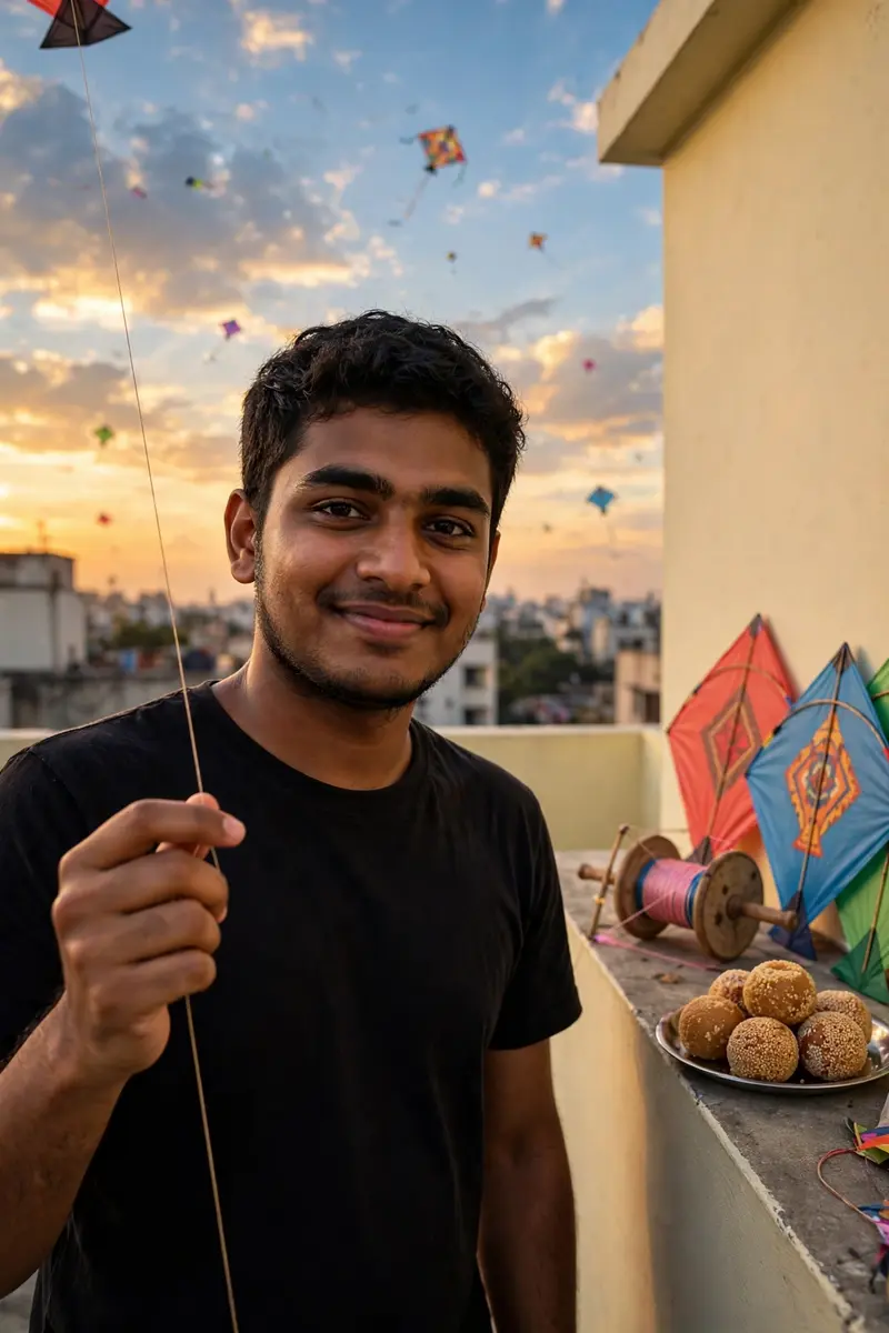 Kite Flying Rooftop