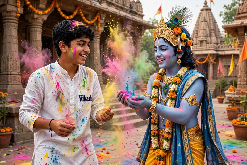 Holi with Krishna Boy