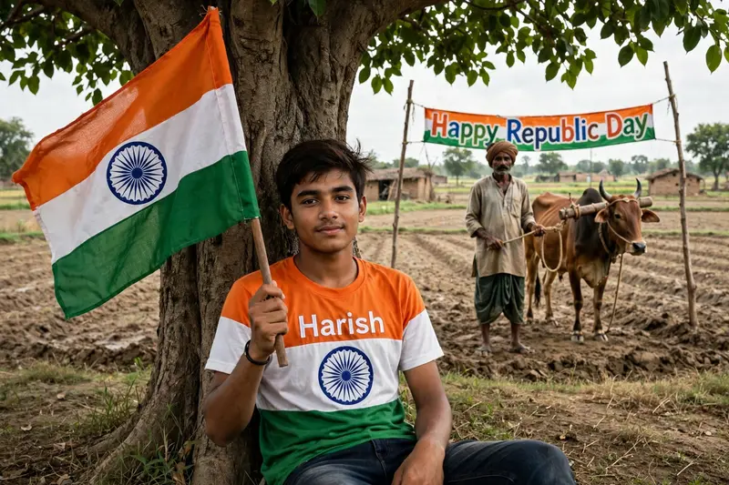 Republic Day Flag Boy