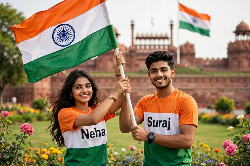 Republic Day Flag Couple
