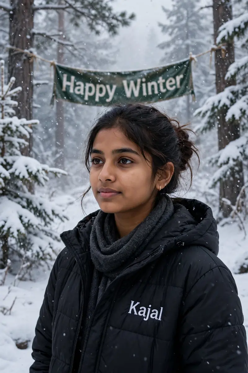 Winter Snowfall Girl