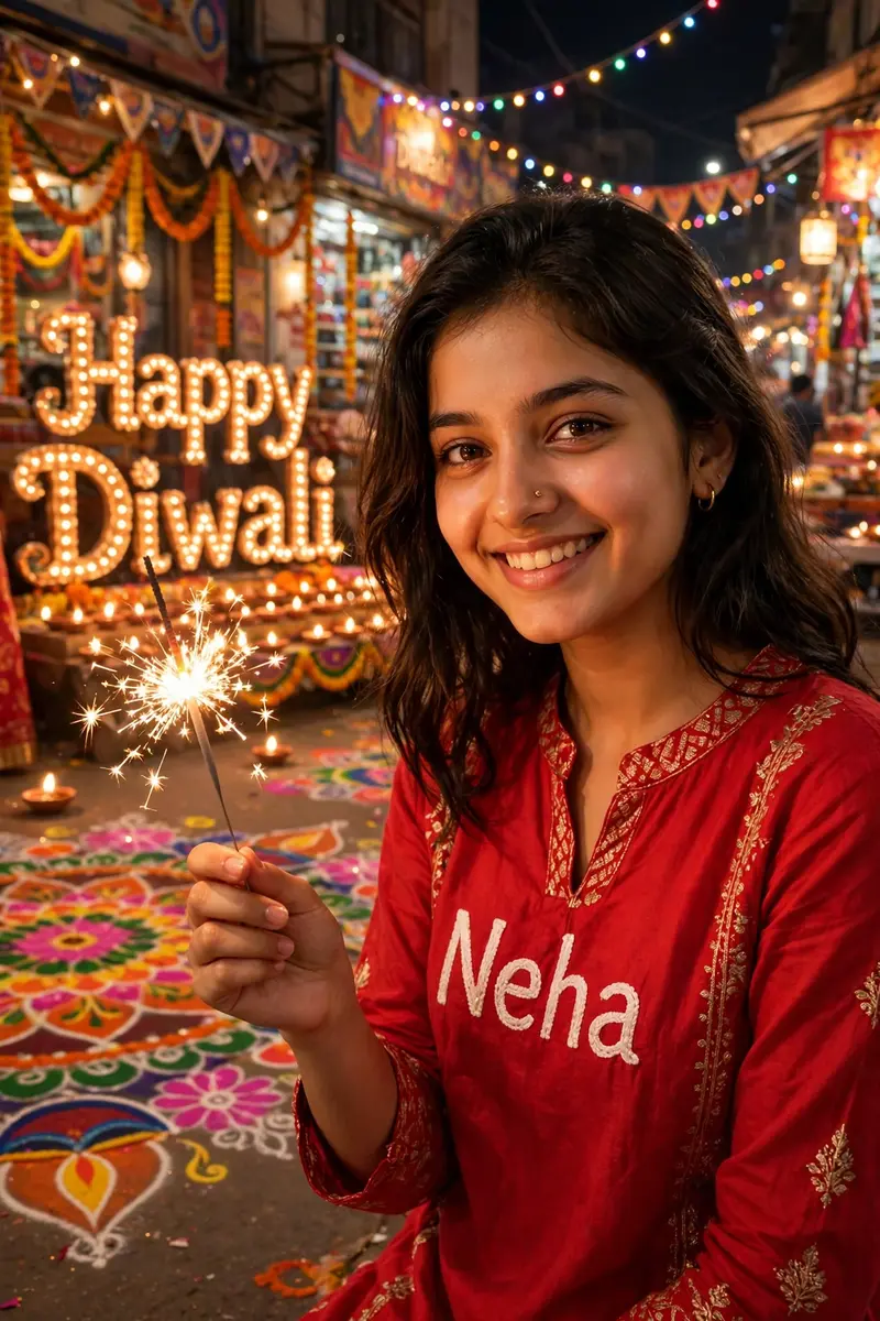 Diwali Sparkler Girl
