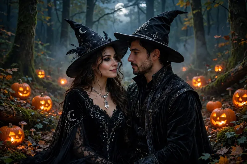 Halloween Witch Couple AI Prompt