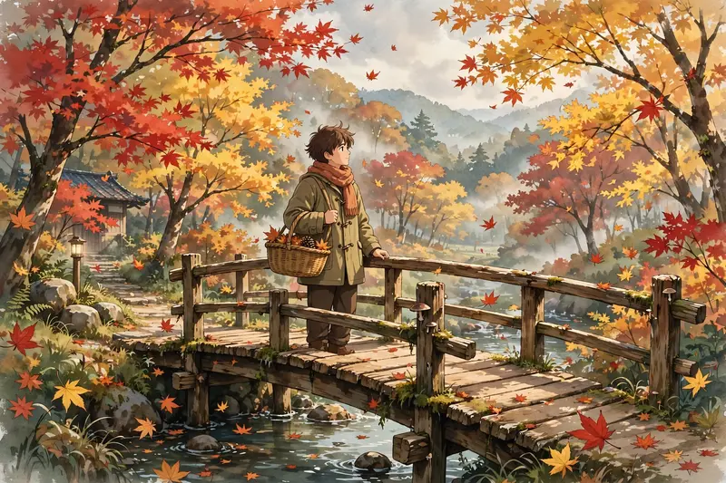 Ghibli Style Autumn Scene AI Prompt