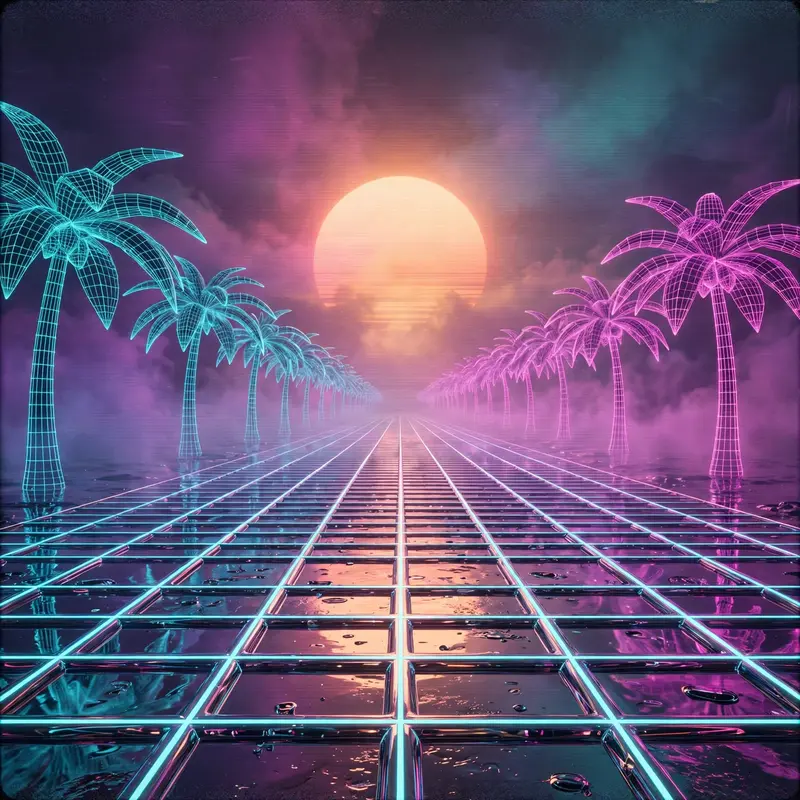 Infinite Grid Sunset