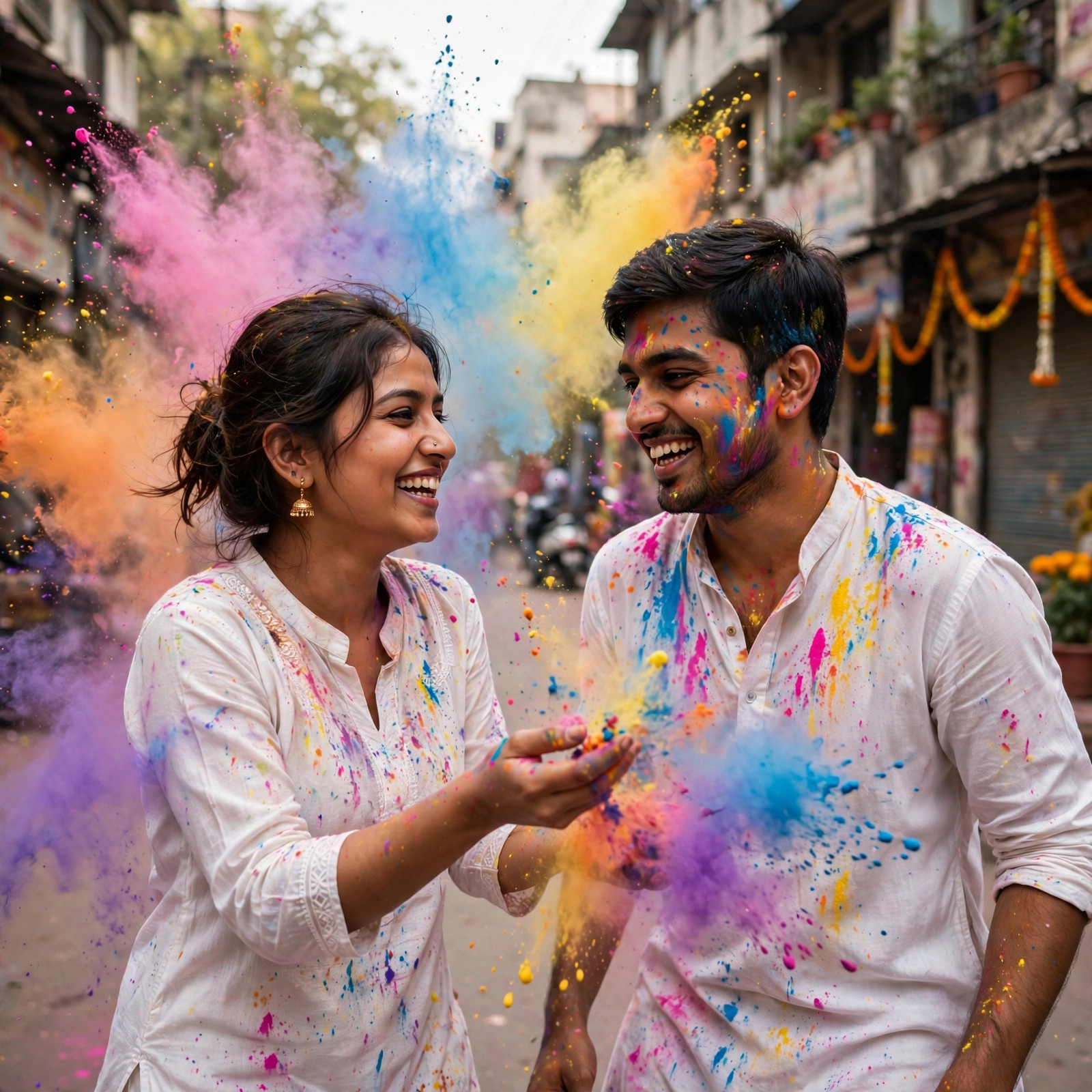 3D Holi Couple