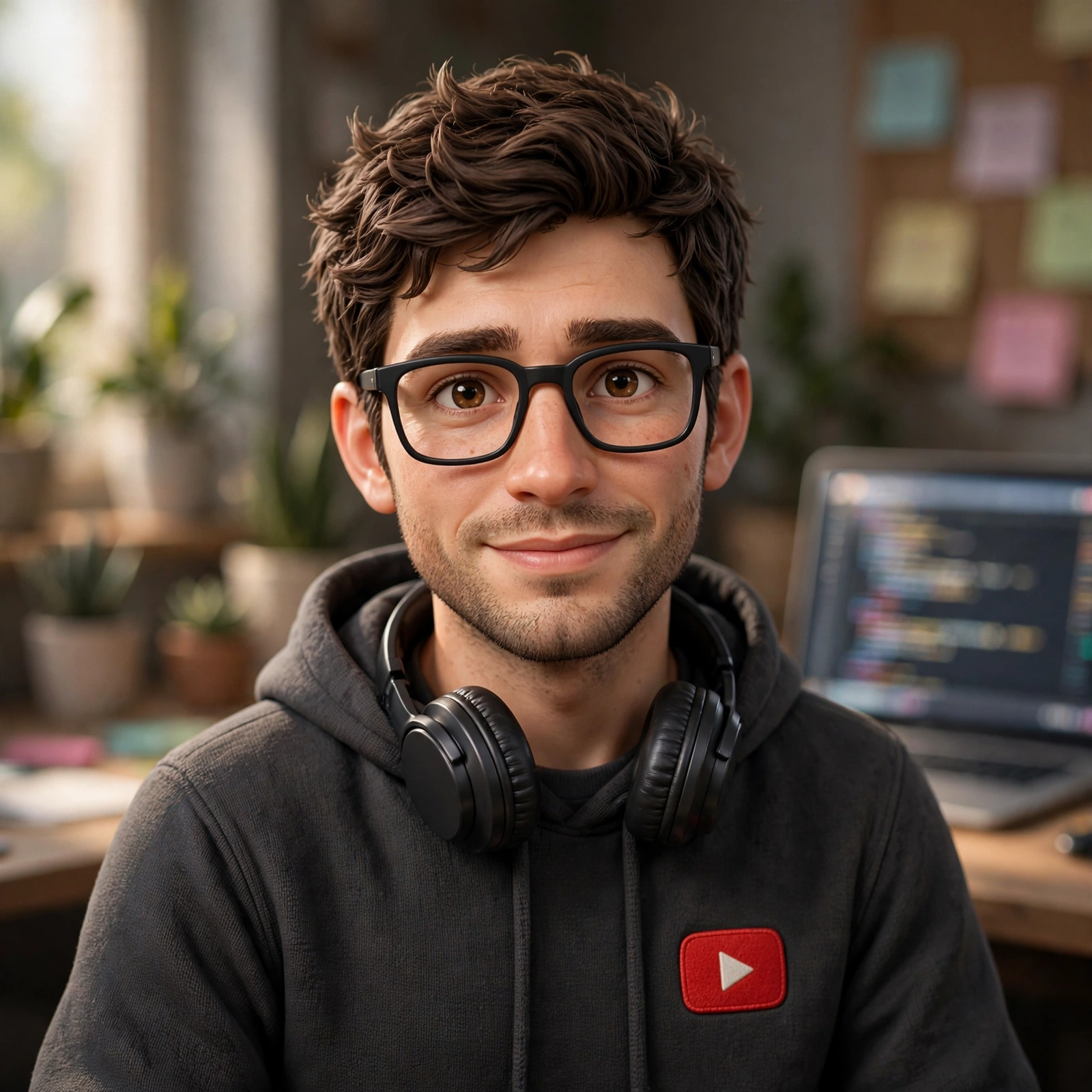 3D YouTube Coder Portrait