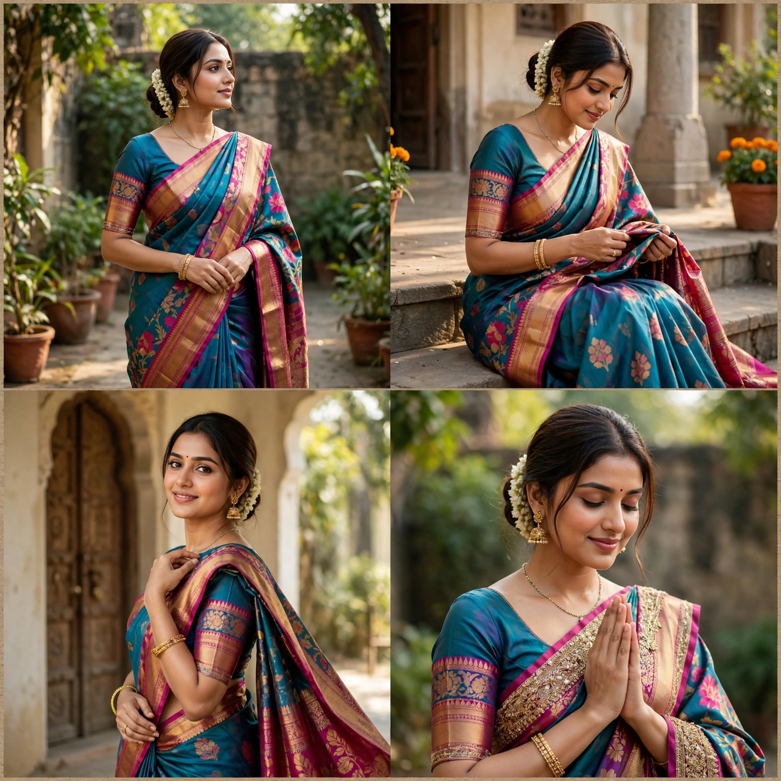 4-Panel Saree Collage Prompt