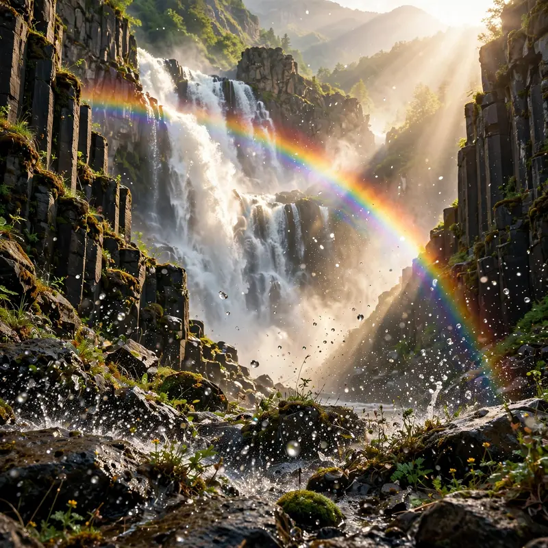 Waterfall Rainbow Veil