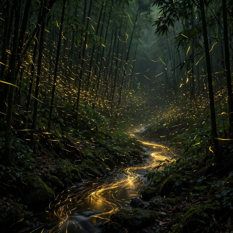 Firefly Forest Night