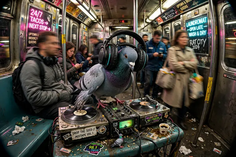 Pigeon Subway DJ
