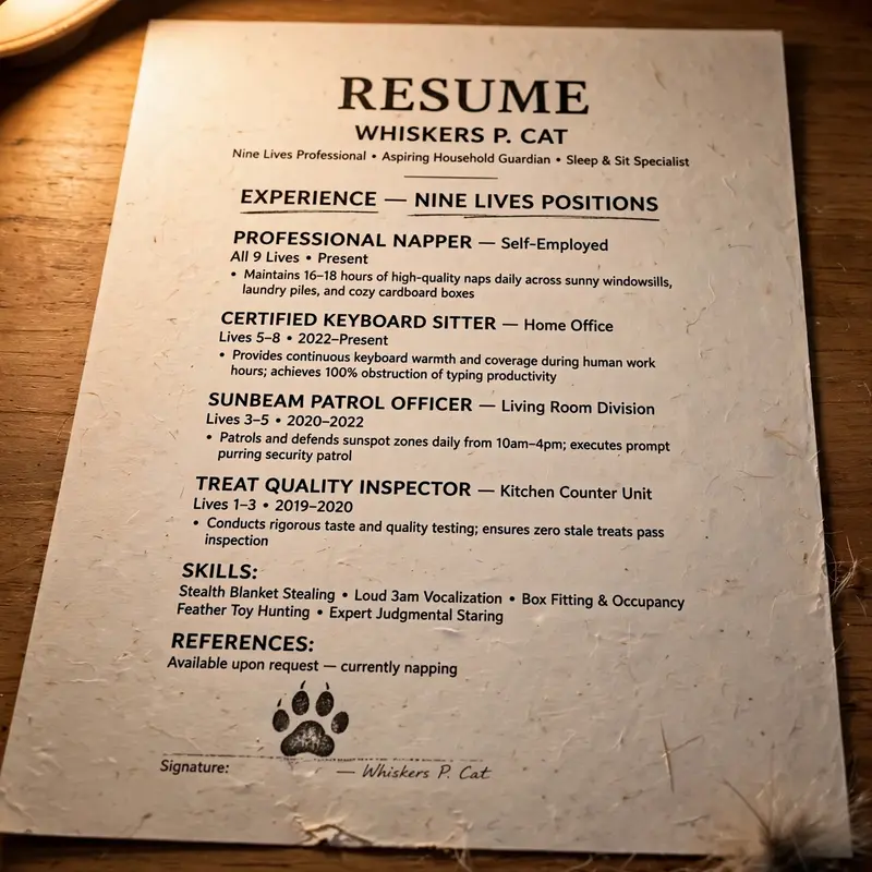 Cat With Nine Lives Resume