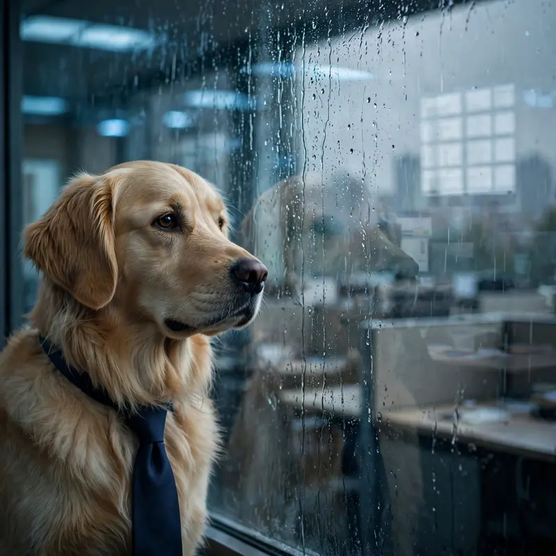 Office Dog Existential Crisis