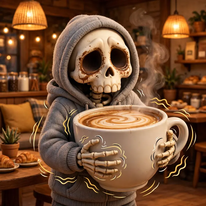 Skeleton Coffee Addict