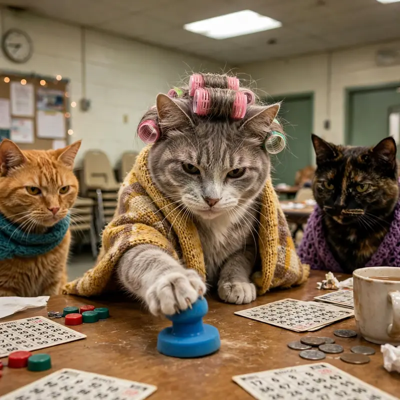 Grandma Cat Bingo Night
