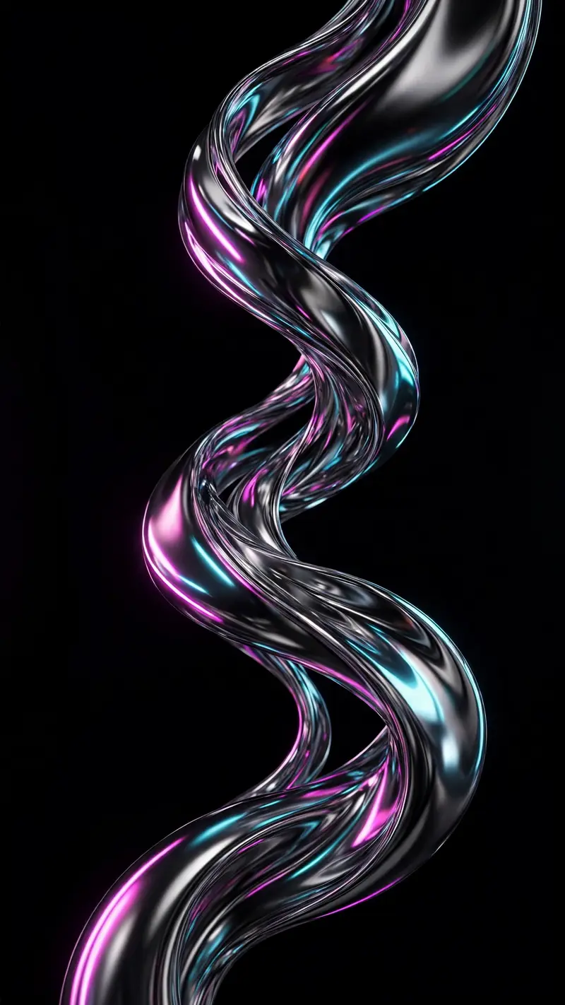 Abstract Chrome Swirl