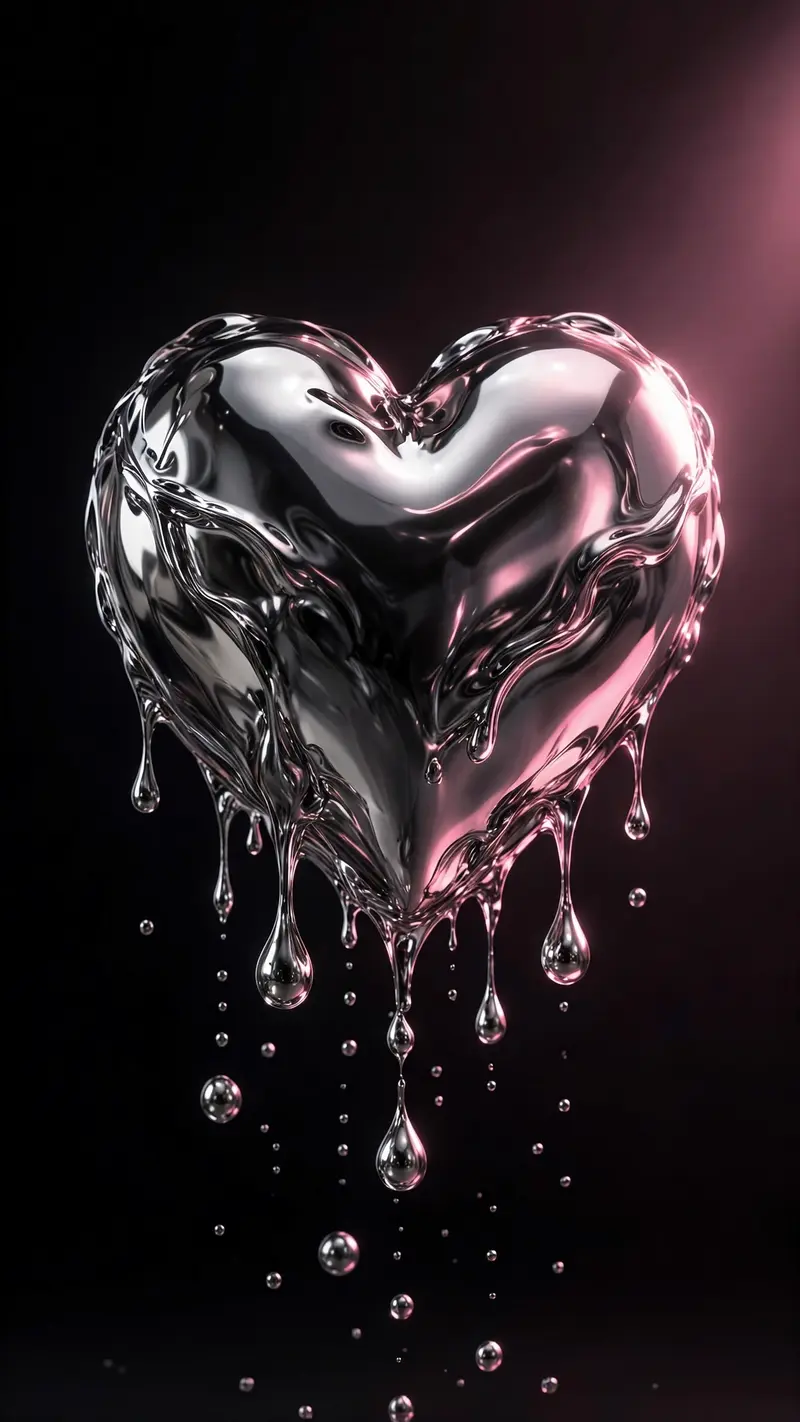 Chrome Liquid Heart