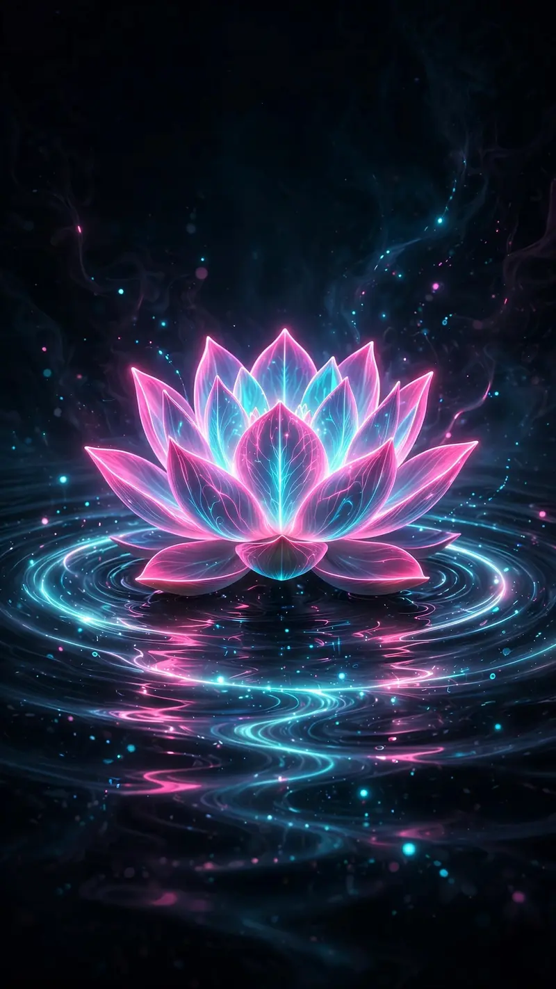 Neon Lotus Bloom