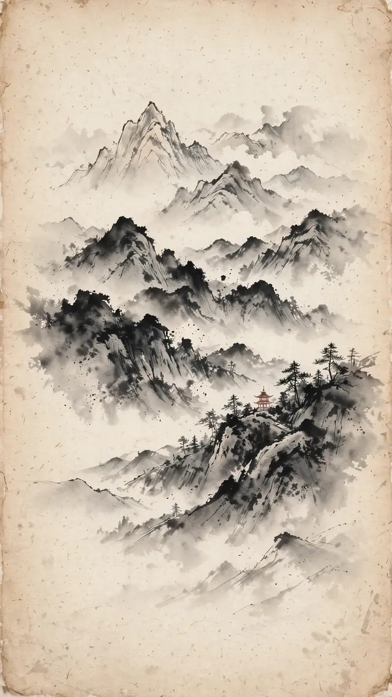 Ink Wash Mountains