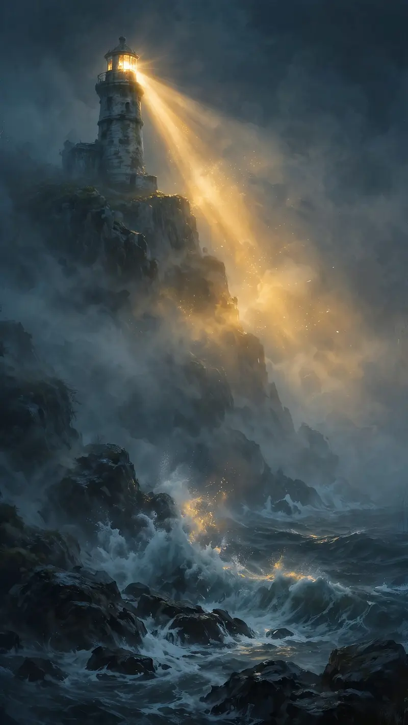 Ghostly Fog Lighthouse