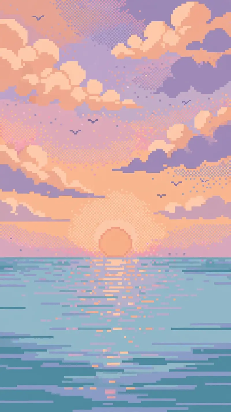 Pastel Pixel Sunset