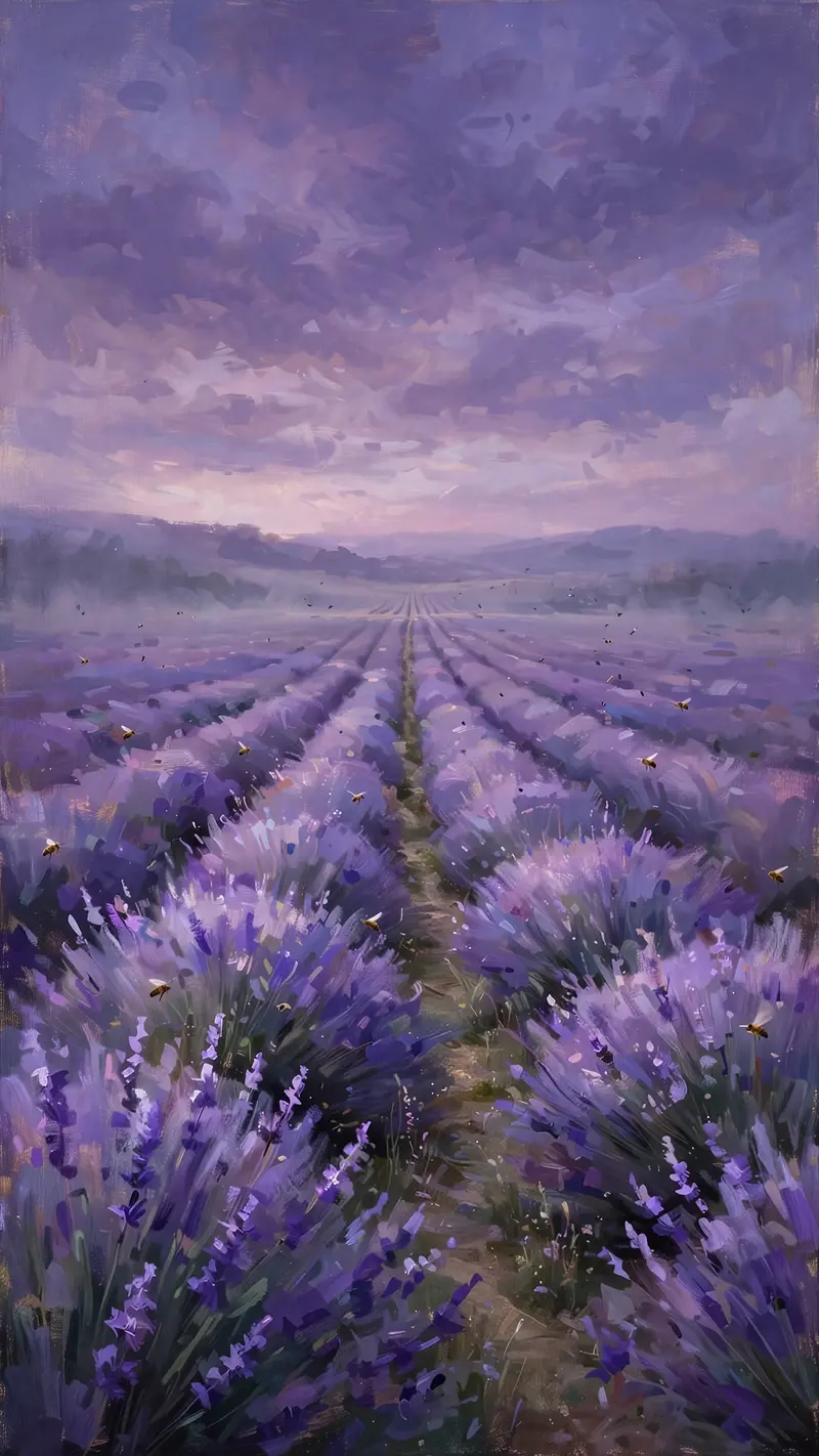 Lavender Field Dusk