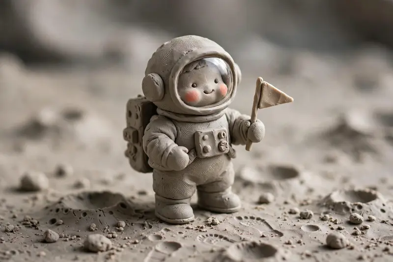 Clay Astronaut Figurine