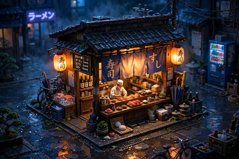 Tiny Sushi Shop Isometric