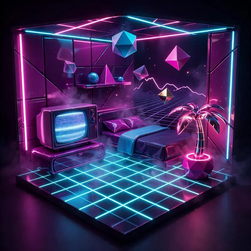 Vaporwave Room Diorama