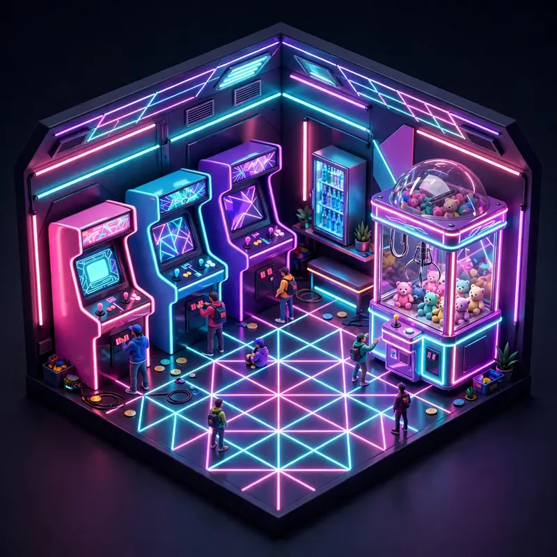 Isometric Arcade Room