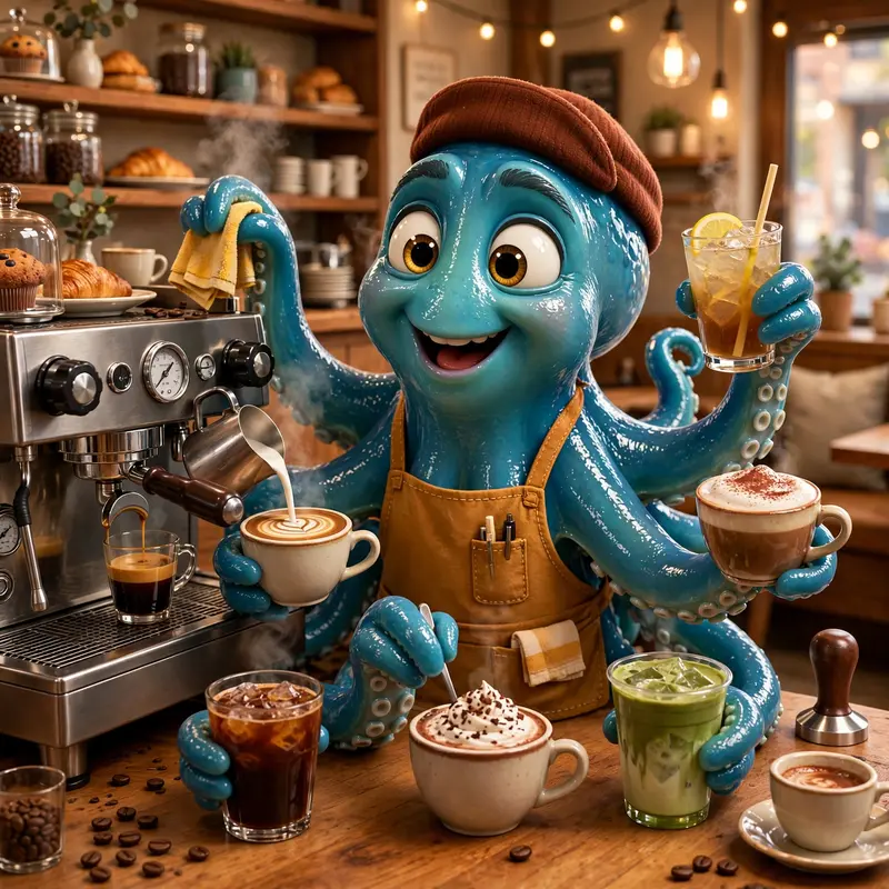 Pixar Octopus Barista