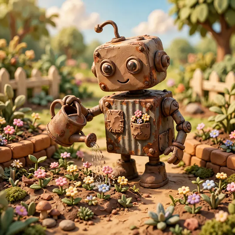 Clay Robot Garden